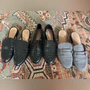 a new day Black Croc and Gray Plaid Loafers